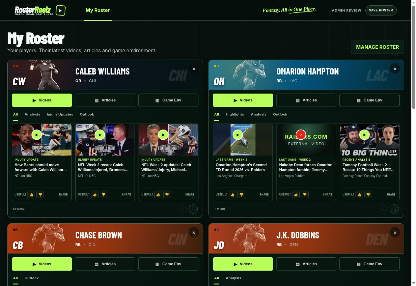 RosterReelz preview